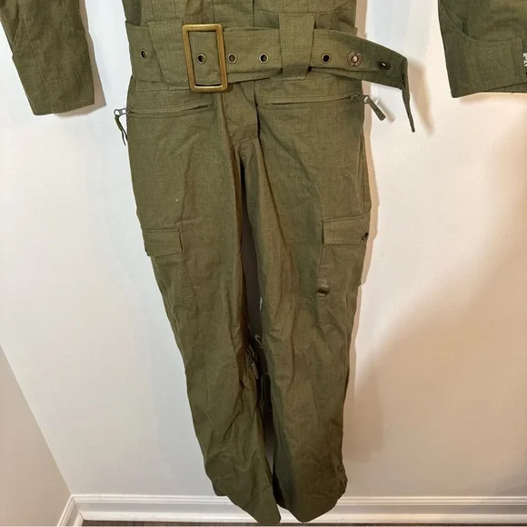Roxy Snow Jumpsuit Snow Suit Olive Green Women’s XS Fur Lined Collar Y2K - Picture 3 of 15